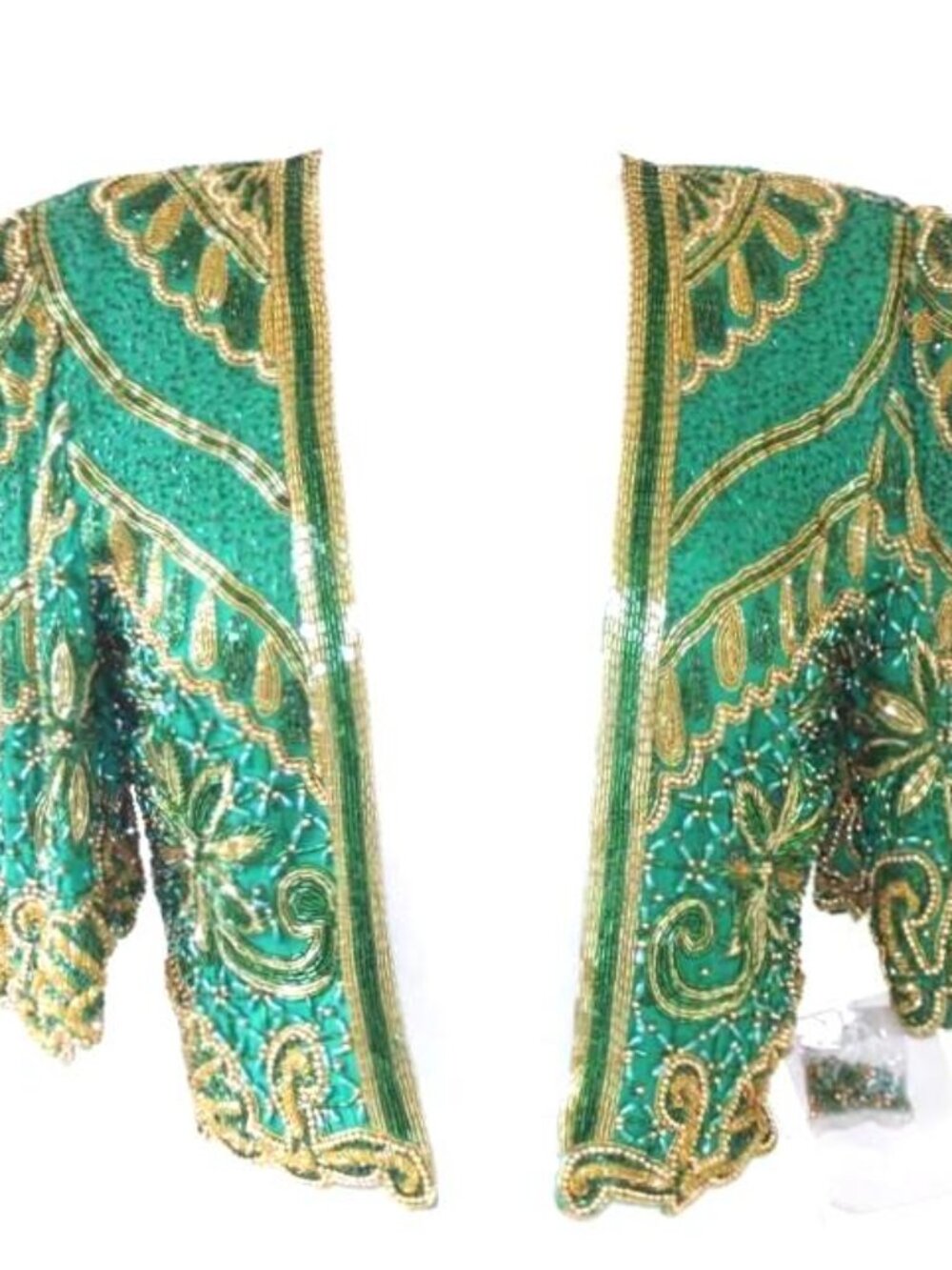 Jasdee Vintage Bolero Jacket Hand Work Bead & Sequins on Silk Style 2066